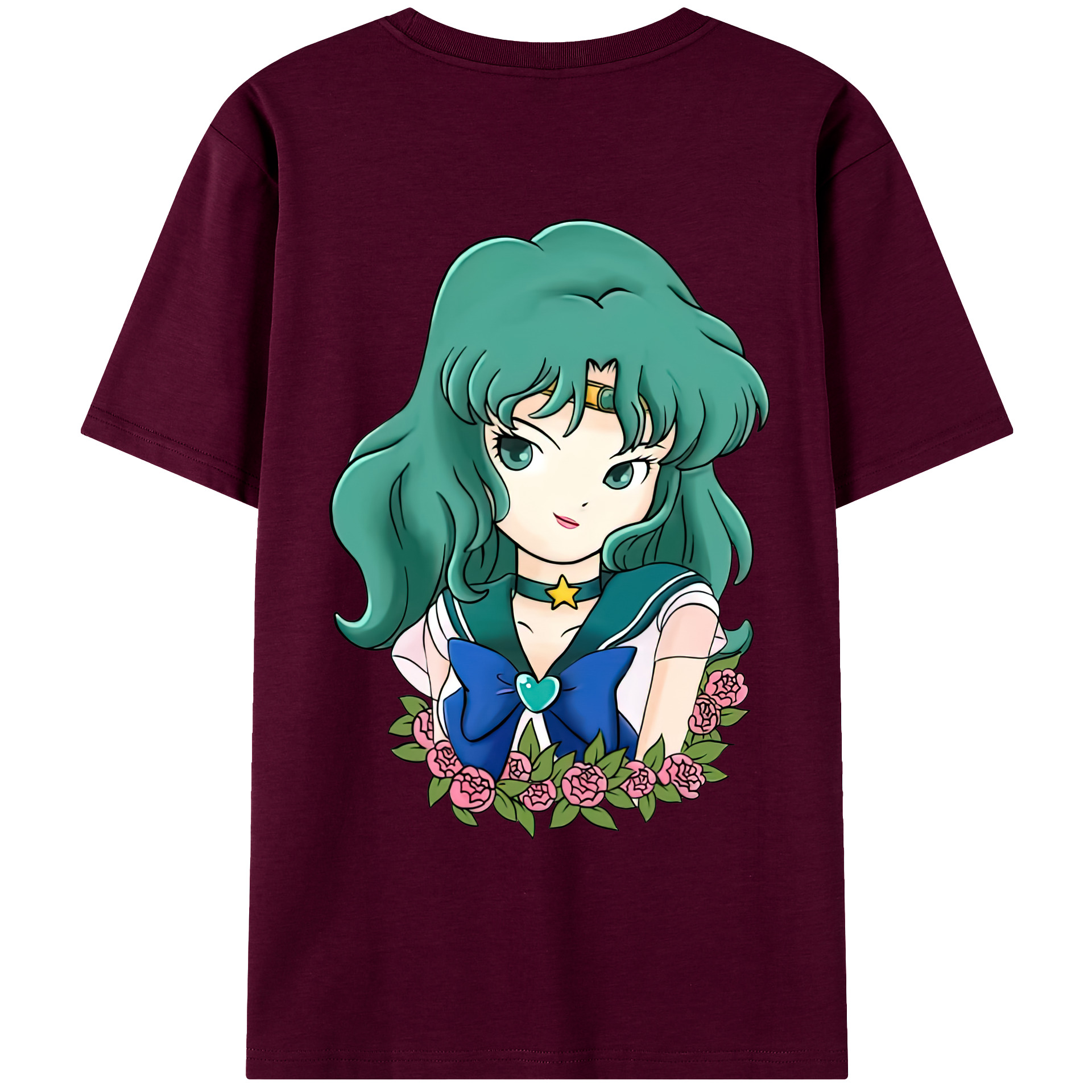 （画像用） 美少女戦士セーラームーン 海王 みちる（かいおう みちる） Sailor Moon Kaiou Michiru レディース半袖Tシャツ(バックプリント)
